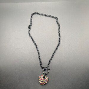 Sparkling Rhinestone Heart Chain 21" Necklace